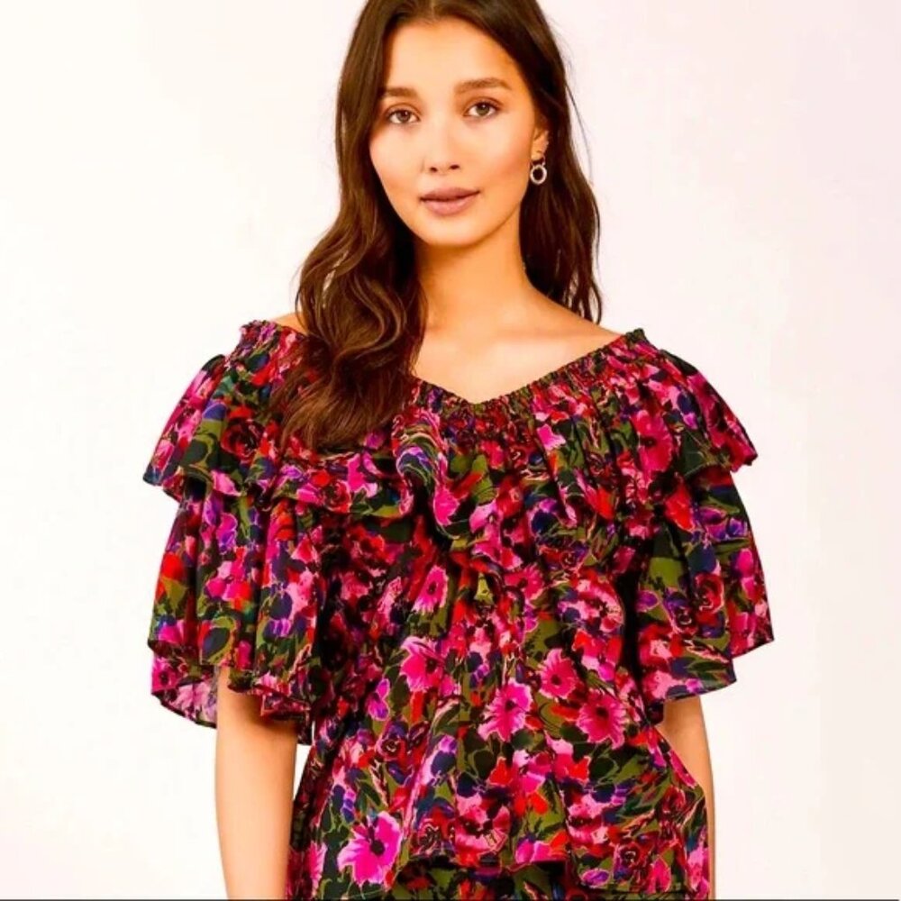 Something Navy Floral Top, XS